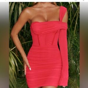 Oh Polly Mini Pink Corset Top Dress